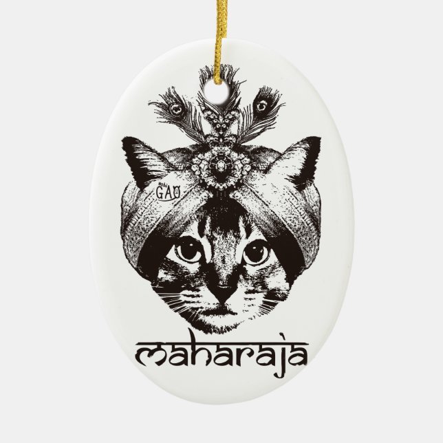 Maharaja Cat Julgransprydnad Keramik (Framsidan)