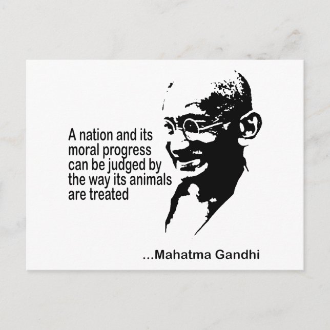 Mahatma Gandhi Animal Högers Vykort (Framsida)