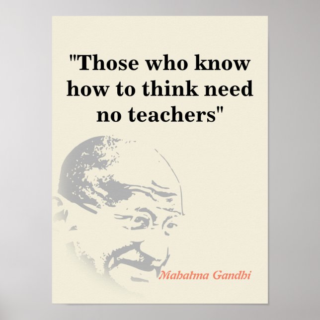 Mahatma Gandhi-citat om tankning Poster (Framsidan)