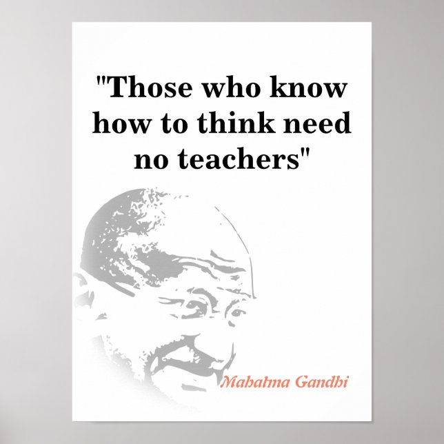 Mahatma Gandhi-citat om tankning Poster (Framsidan)