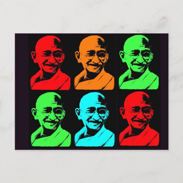 Mahatma Gandhi Collage Vykort (Framsida)
