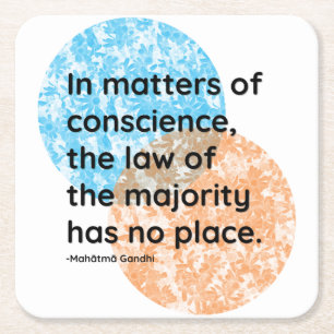 Mahatma Gandhi Conscience Quotes Underlägg Papper Kvadrat