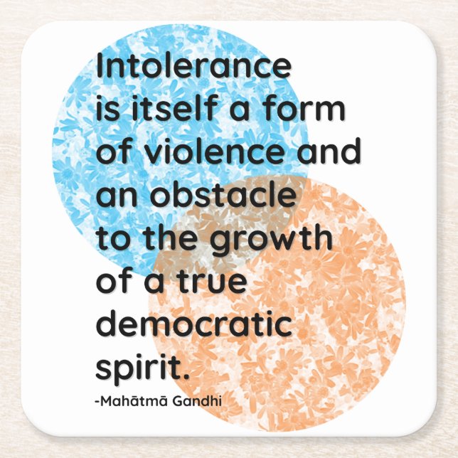 Mahatma Gandhi Democratic Quotes Underlägg Papper Kvadrat (Framsidan)