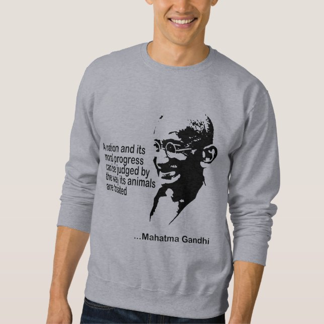 Mahatma Gandhi djurens rättighetertröja Lång Ärmad Tröja (Framsida)