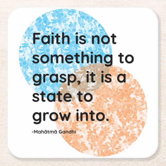 Mahatma Gandhi Faith Quotes Underlägg Papper Kvadrat (Framsidan)
