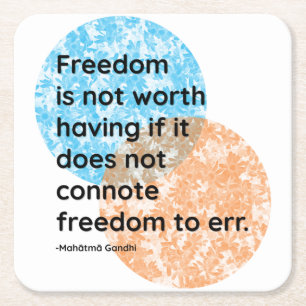 Mahatma Gandhi Freedom Cites Underlägg Papper Kvadrat
