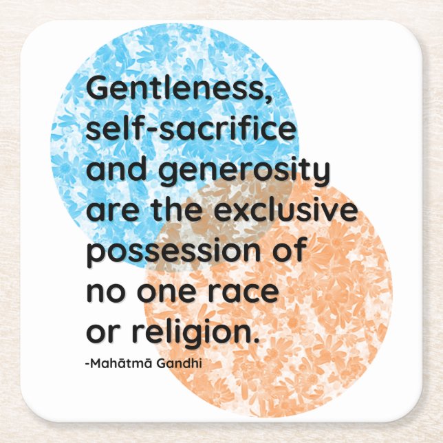 Mahatma Gandhi Gentleness Citates Underlägg Papper Kvadrat (Framsidan)