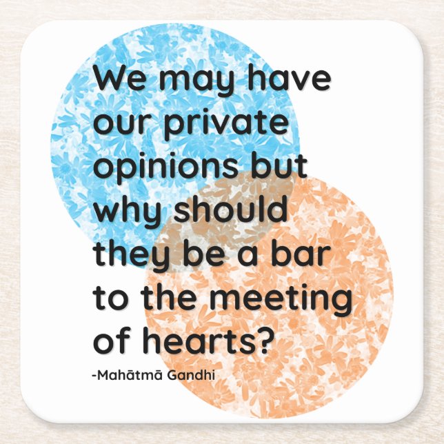 Mahatma Gandhi Heart-citat Underlägg Papper Kvadrat (Framsidan)