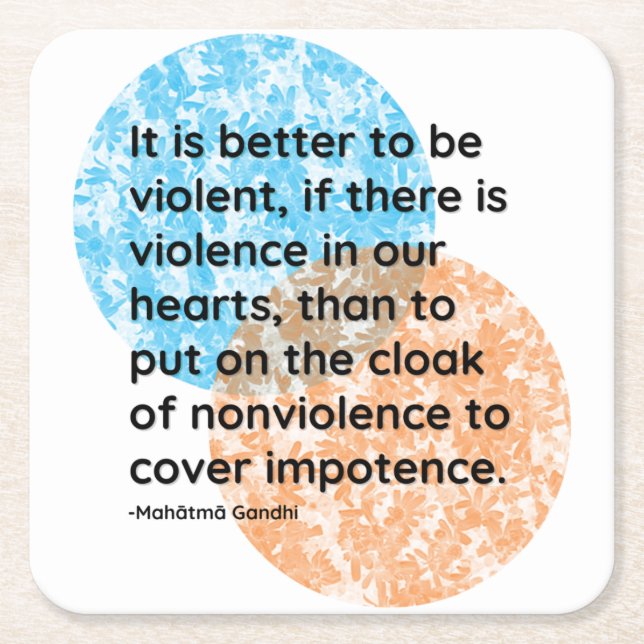 Mahatma Gandhi Heart-citat Underlägg Papper Kvadrat (Framsidan)