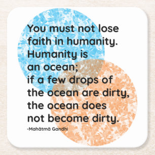 Mahatma Gandhi Humanity Citat Underlägg Papper Kvadrat