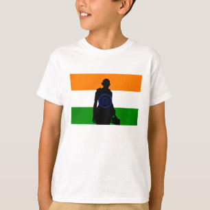 Mahatma Gandhi Indien Asien indisk flagga T-shirt