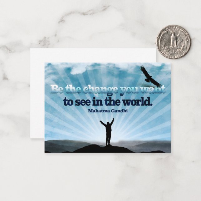 Mahatma Gandhi inspirationsoffert "må ändras" Anteckningskort (Fram/Back In Situ)