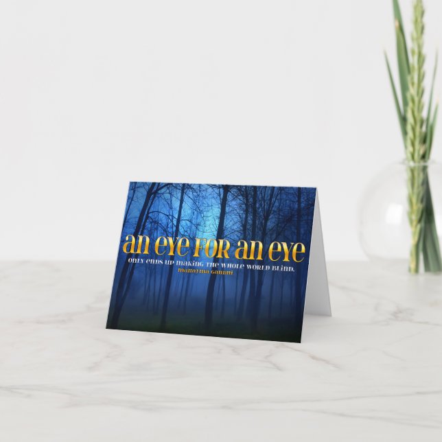 Mahatma Gandhi inspirationsoffert "Öga för öga" Tack Kort (Framsida)