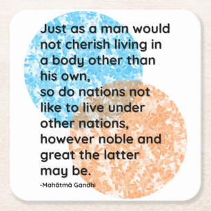 Mahatma Gandhi Nation Quotes Underlägg Papper Kvadrat
