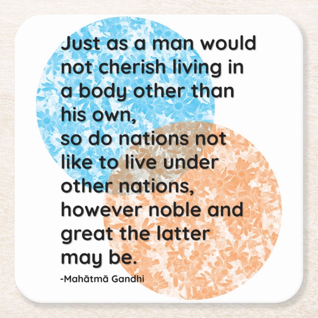 Mahatma Gandhi Nation Quotes Underlägg Papper Kvadrat (Framsidan)