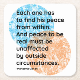 Mahatma Gandhi Peace-citat Underlägg Papper Kvadrat