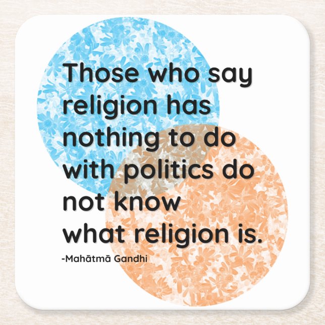 Mahatma Gandhi Politik Religioncitat Underlägg Papper Kvadrat (Framsidan)