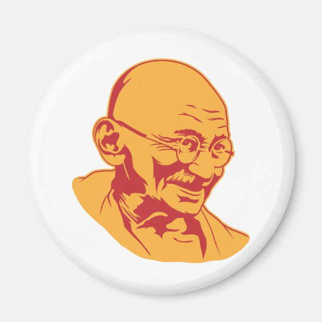 Mahatma Gandhi Porträtt Magnet (Framsidan)