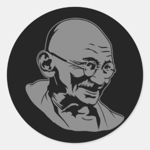 Mahatma Gandhi Porträtt Sticker Runt Klistermärke