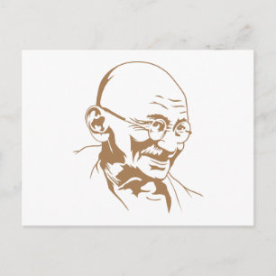 Mahatma Gandhi Porträtt vykort