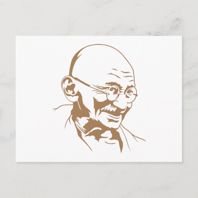 Mahatma Gandhi Porträtt vykort (Framsida)