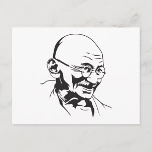 Mahatma Gandhi Porträtt vykort