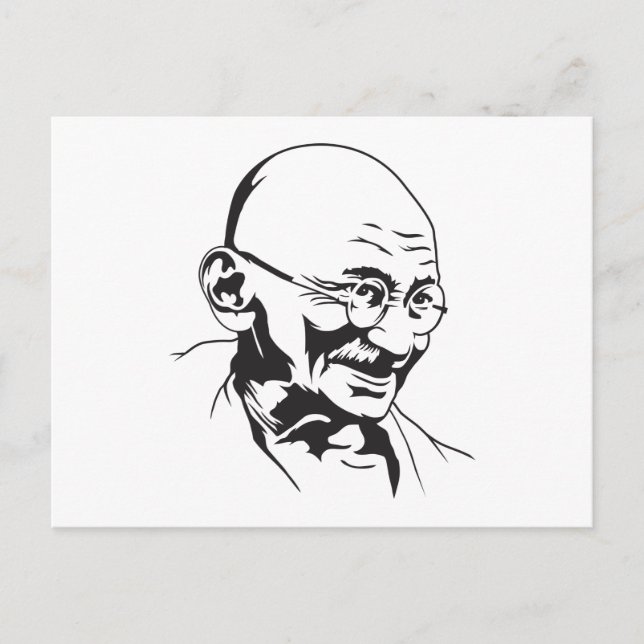 Mahatma Gandhi Porträtt vykort (Framsida)