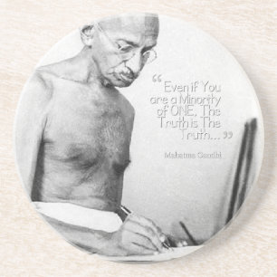 Mahatma Gandhi Quote, minoritet av en, sanning Underlägg Sandsten