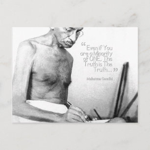 Mahatma Gandhi Quote, minoritet av en, sanning Vykort