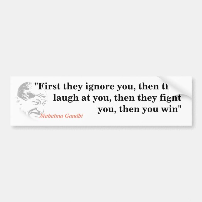 Mahatma Gandhi Quote on Winning Bildekal (Framsidan)