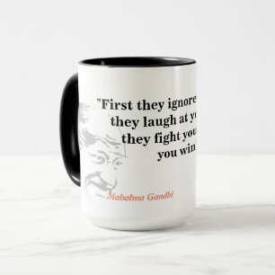 Mahatma Gandhi Quote on Winning Mugg