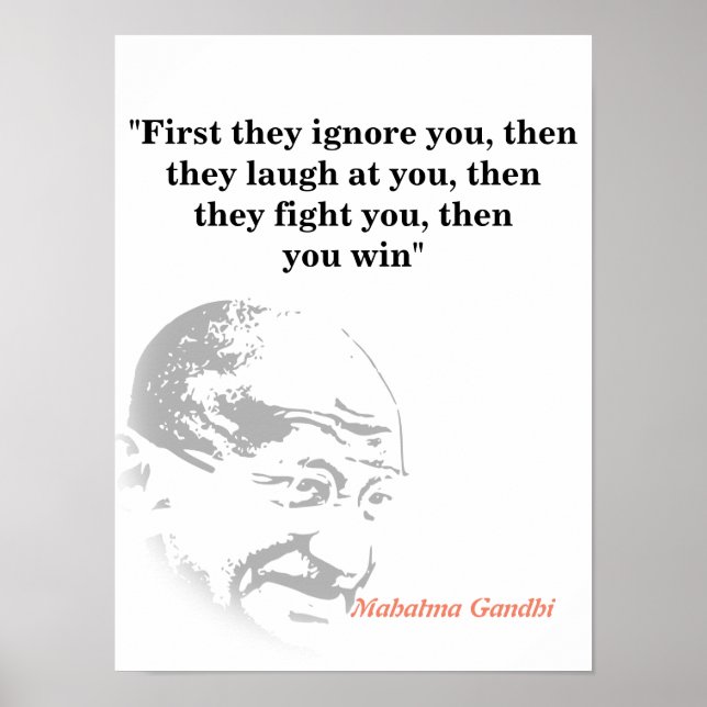 Mahatma Gandhi Quote on Winning Poster (Framsidan)
