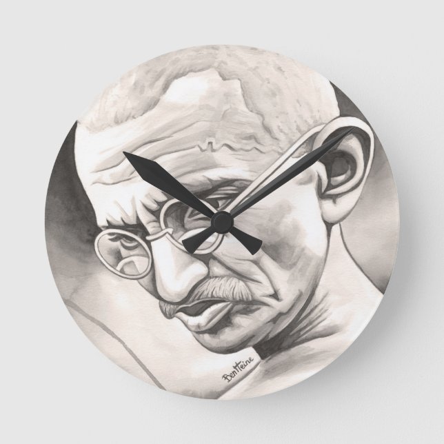 Mahatma Gandhi Rund Klocka (Framsida)