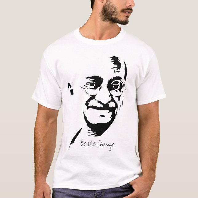 Mahatma Gandhi stor T-tröja T-shirt (Framsida)