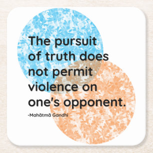 Mahatma Gandhi Truth and Violence Quotes Underlägg Papper Kvadrat