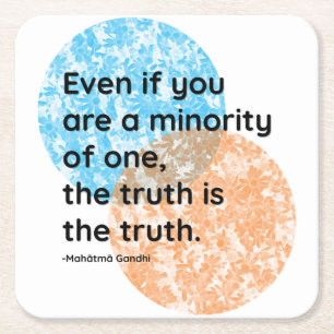Mahatma Gandhi Truth-citat Underlägg Papper Kvadrat