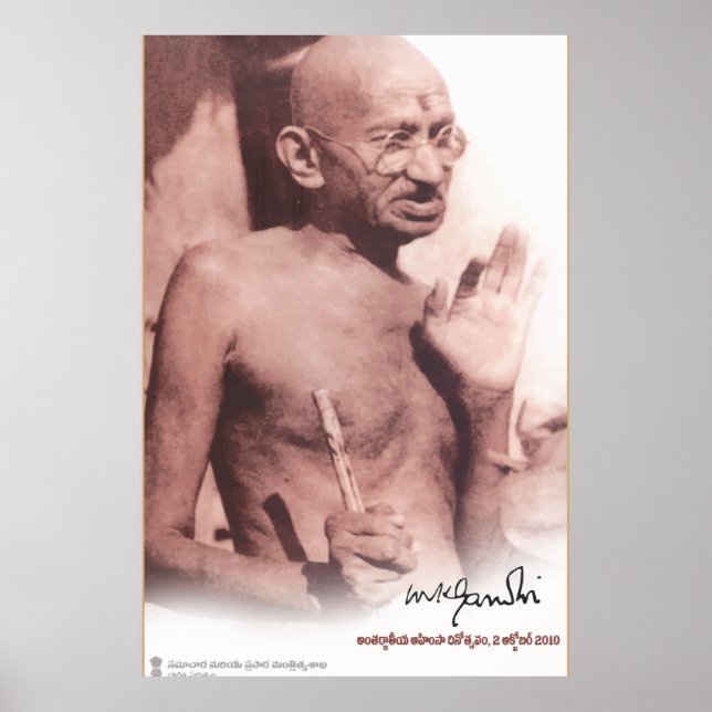 Mahatma Gandhi Vintage affisch (Framsidan)