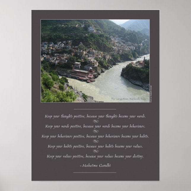 Mahatma Gandhi Wisdom Quote Poster (Framsidan)