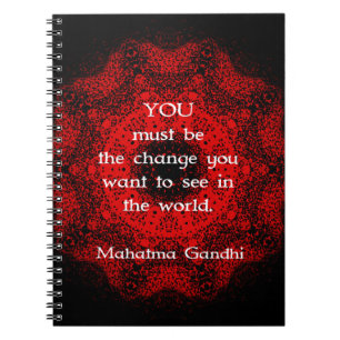 Mahatma Gandhi Wisdom säger om handling Anteckningsbok Med Spiral