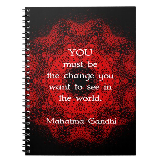 Mahatma Gandhi Wisdom säger om handling Anteckningsbok Med Spiral (Framsidan)