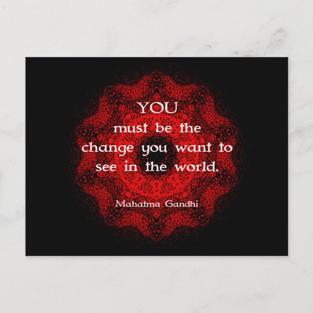 Mahatma Gandhi Wisdom säger om handling Vykort (Framsida)