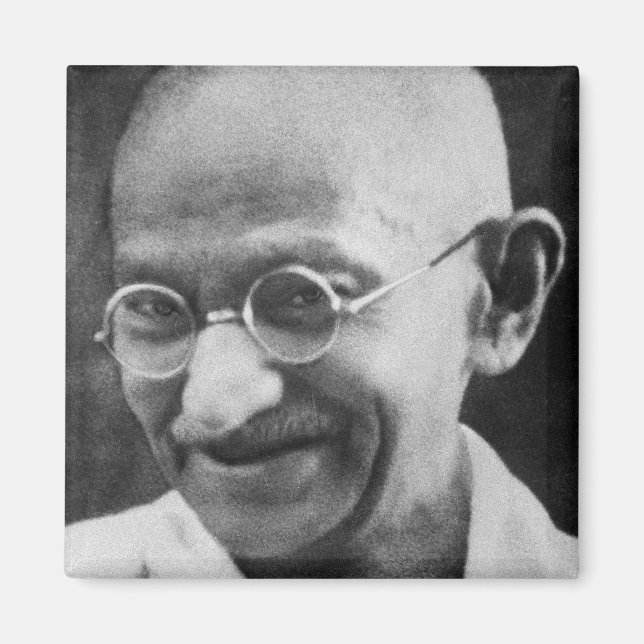 Mahatma Ghandi Porträtt Photograph Magnet (Framsidan)