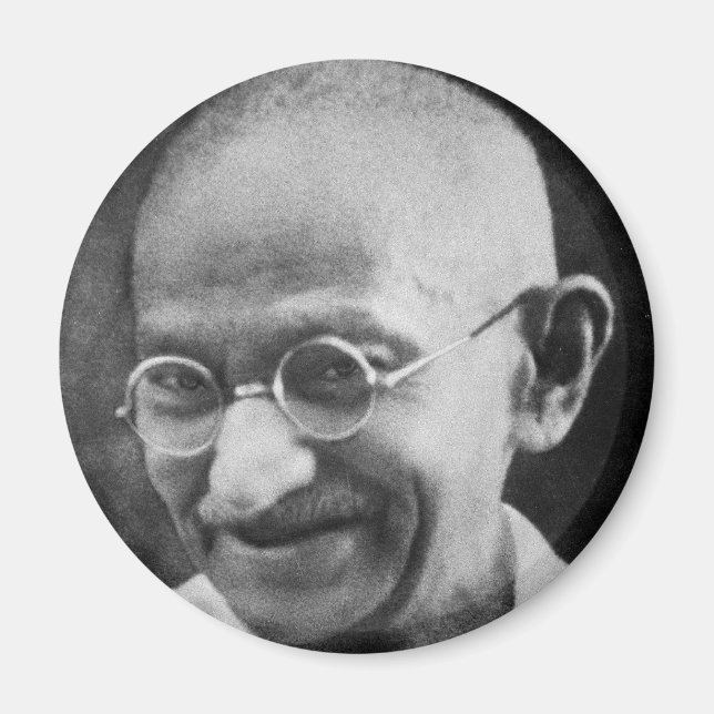 Mahatma Ghandi Porträtt Photograph Magnet (Framsidan)