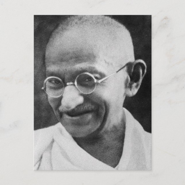 Mahatma Ghandi Porträtt Photograph Vykort (Framsida)
