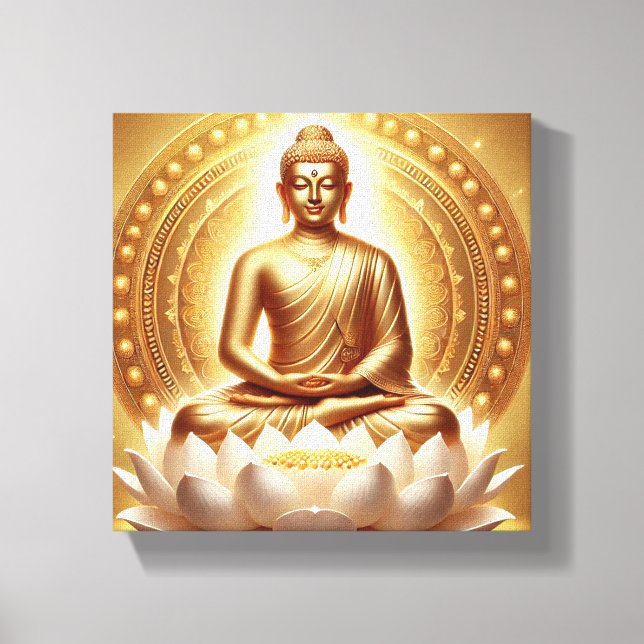 Mahavira Meditativ Pose Konst - Upplysning och S Canvastryck (Framsida)
