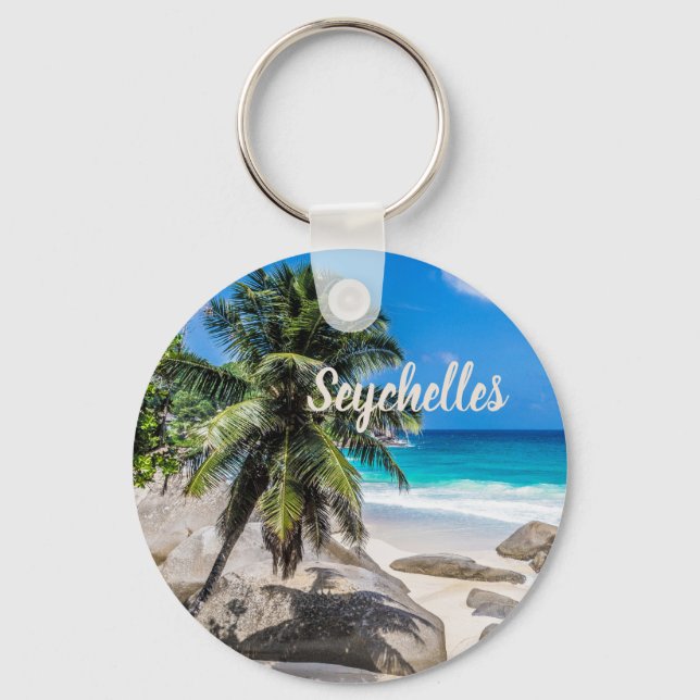 Mahe Seychellerna Carana Beach present Nyckelring (Framsida)
