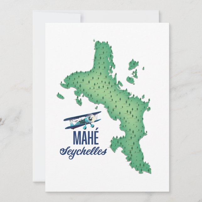 Mahé, Seychellerna Gammal karta (Framsida)