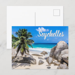 Mahe Seychelles Carana Beach-gåva Helg Vykort