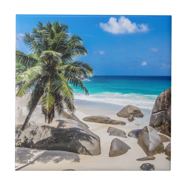 Mahe Seychelles Carana Beach-gåva Poster Kakelplatta (Framsidan)