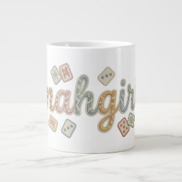 Mahgirl Embroidery Style Mahjong Jumbo Mugg